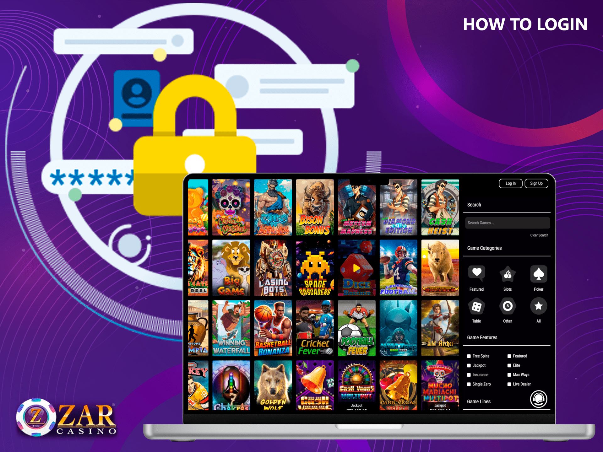Learn how to login to your ZAR Casino account and start playing